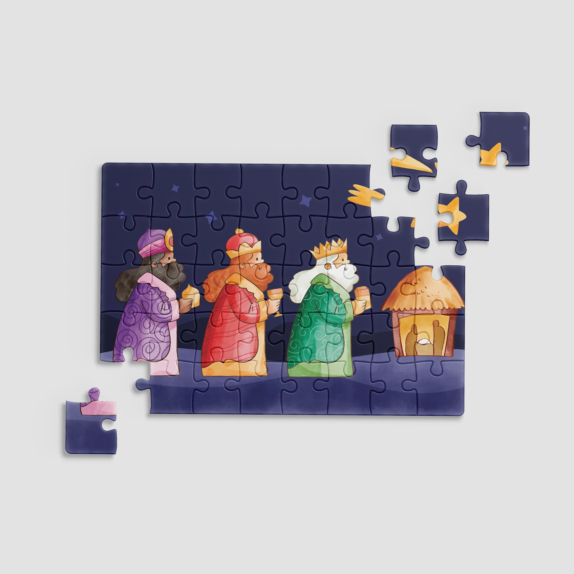 Puzzle, cadou copii - 3 magi 13x18cm Puzzle, cadou copii - 3 magi 13x18cm